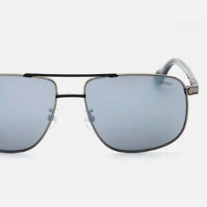 BMW Men's Sunglasses Shiny Palladium Metal Aviator Full Rim Frame BW0031New